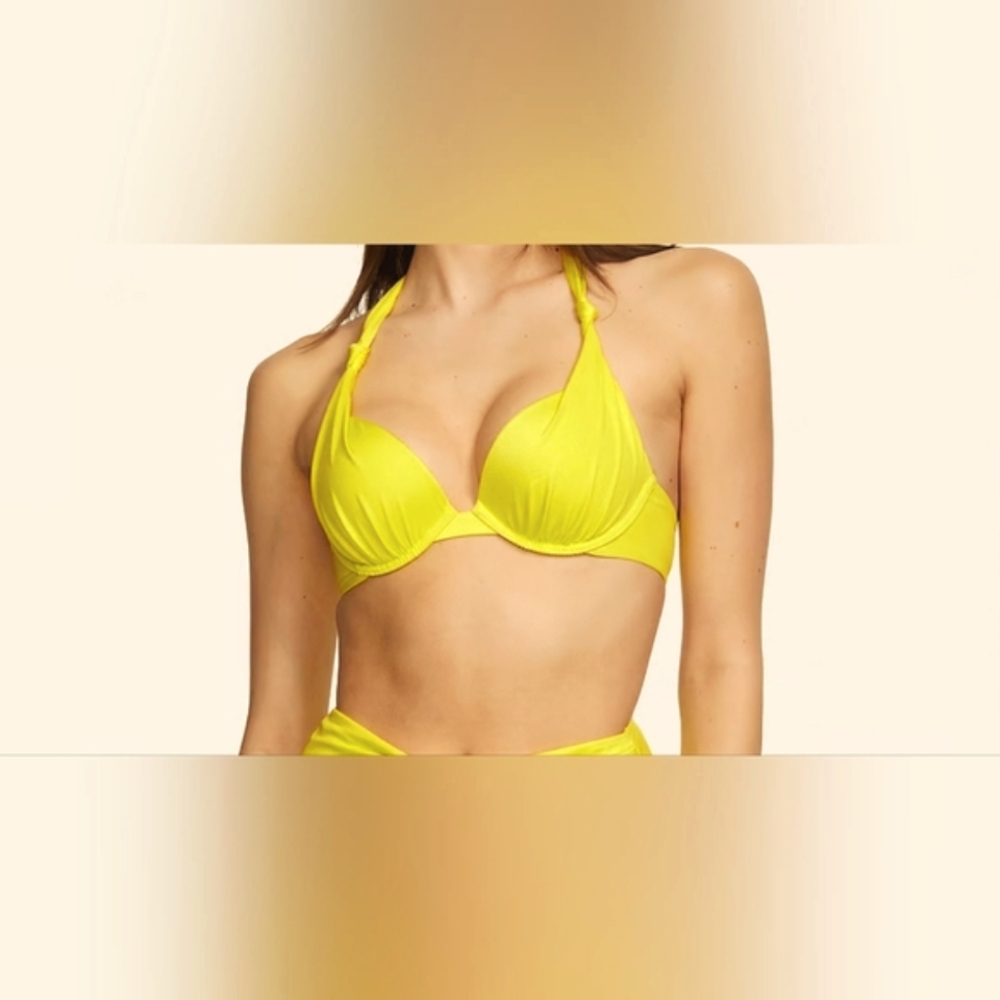🏖3/$37 Victoria's Secret, Color: Neon PEACH Halter Bikini Top, Size: 36 C